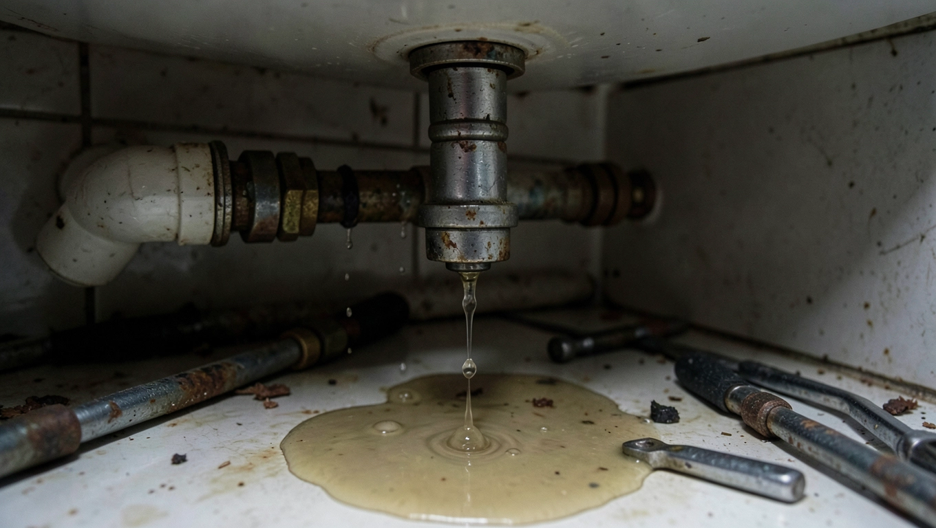 montaż syfonu umywalki z korkiem automatycznym